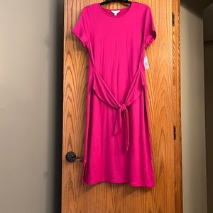 NWT Women’s Time and Tru midi tie waist knit dress